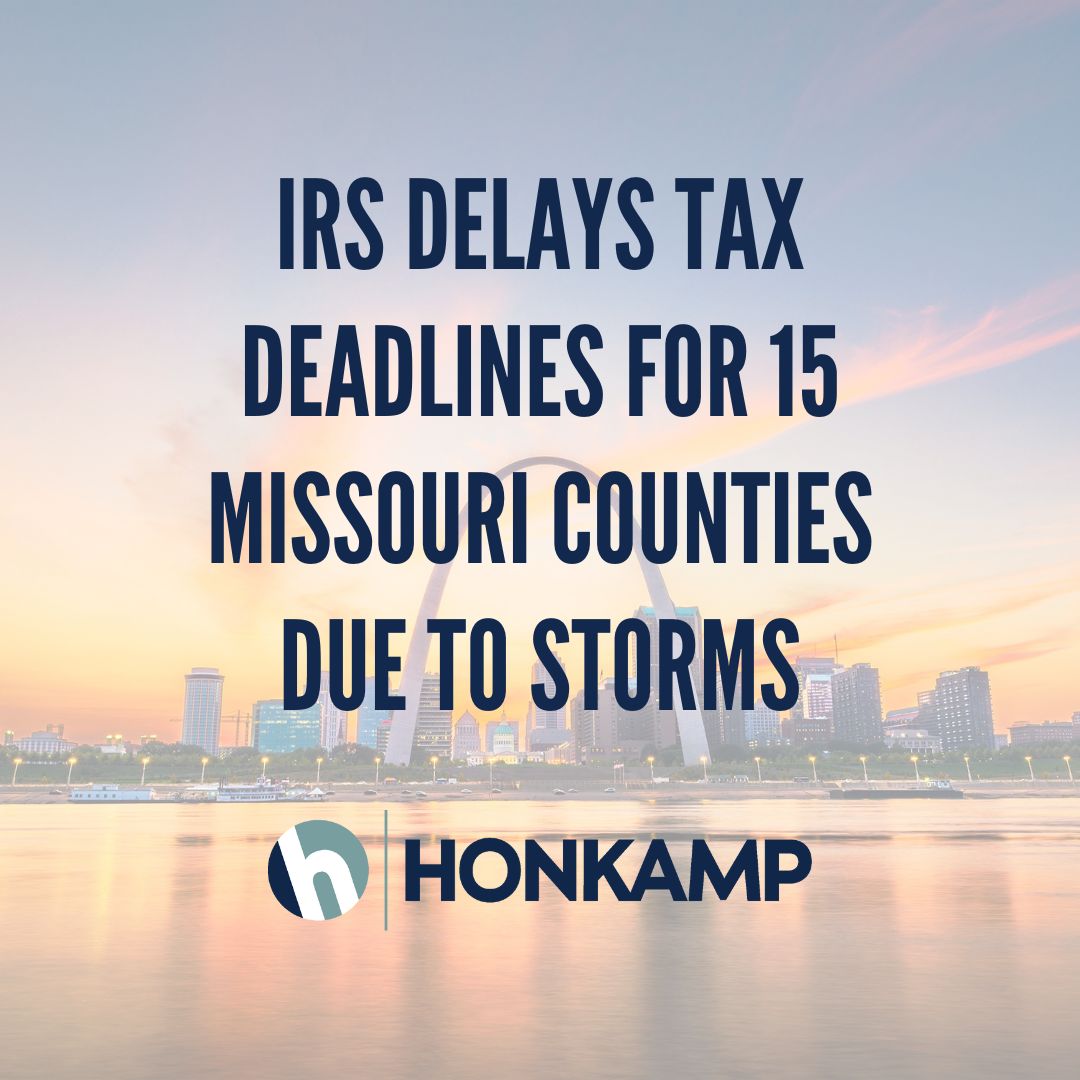 IRS delays tax deadlines for 15 Missouri counties due t